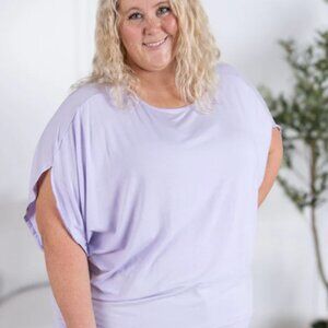 NWT Michelle Mae Darcy Dolman Top Lavender Size 2XL